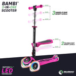 RiiRoo 3 in One Bambi Kids Scooter In Pink