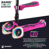 RiiRoo 3 in One Bambi Kids Scooter In Pink