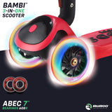 RiiRoo 3 in One Bambi Kids Scooter In Red