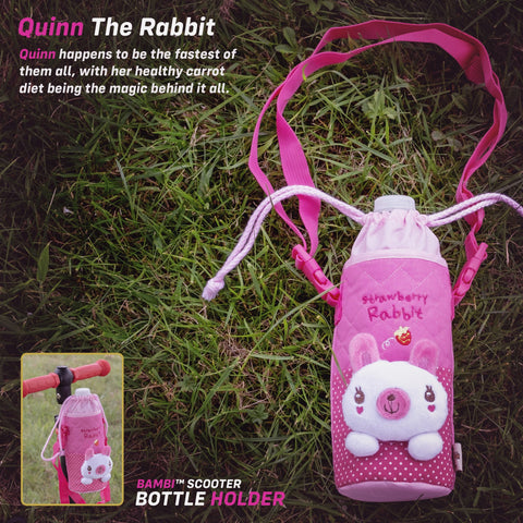 Kids Scooter Bottle Holder Accessory - Quinn The Rabbit