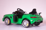 RiiRoo Mercedes Benz AMG GT R Ride On Car in green with door open