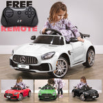 RiiRoo Mercedes Benz AMG GT R Ride On Car in white and remote control White