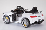RiiRoo Mercedes Benz AMG GT R Ride On Car in white  with door open