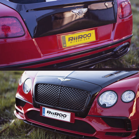 RiiRoo Personalised Self-Adhesive 14 x 4 cm Number Plate Stickers For Childrens Kids Ride on Car - EU Stars